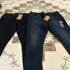 Dark Blue and Black Women's Jeans